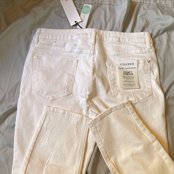 Vigoss Frankie High Rise legacy stretch distressed white slim denim sz 14 nwt - Picture 6 of 6
